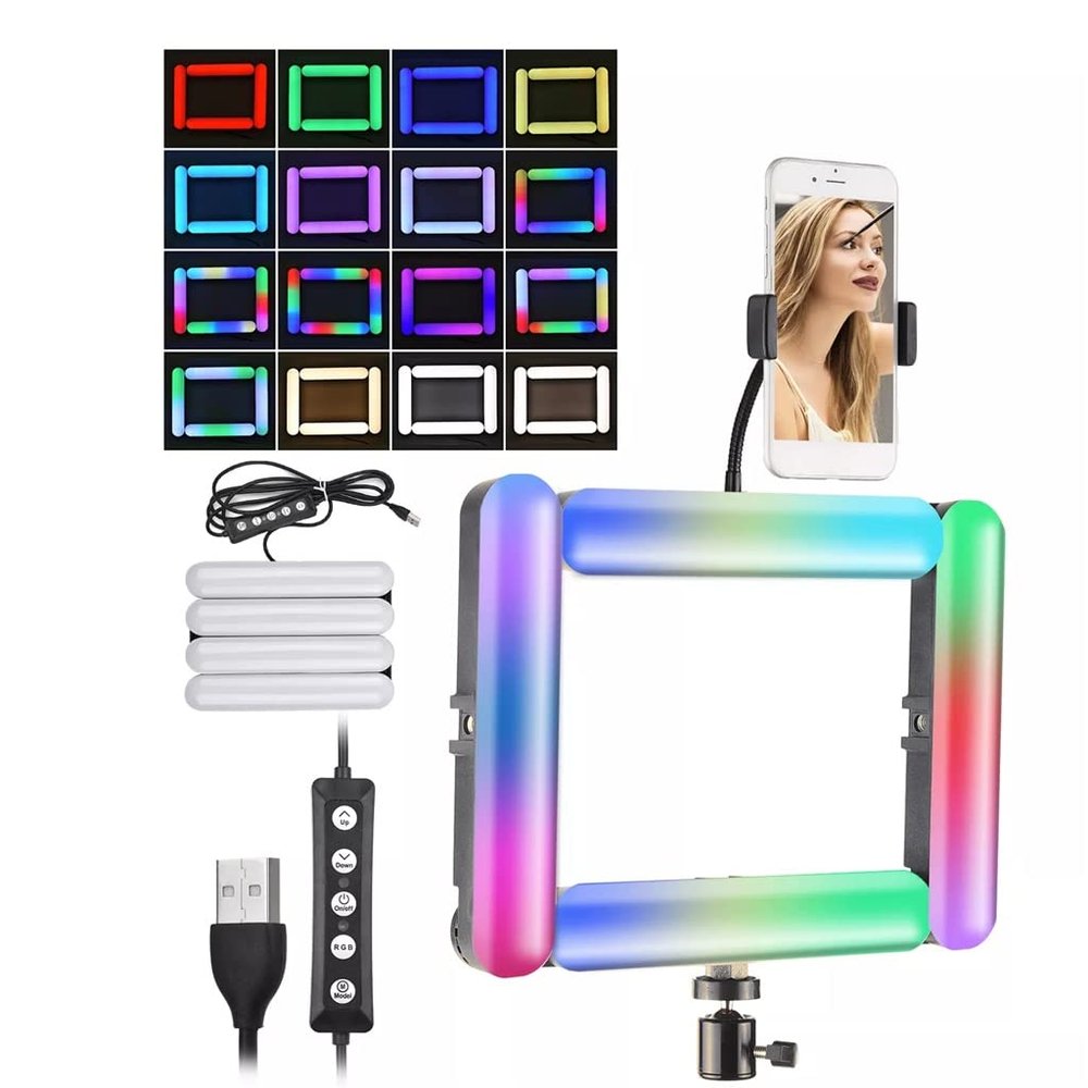 Foldable Splicing 4-Panel LED RGB Video Light Professional Photography Fill Light Set for Video Photography Lamp