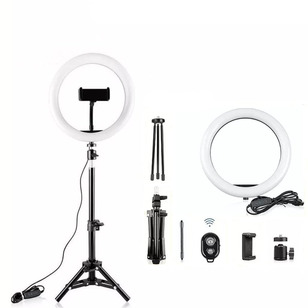 Light 12Inch Lamp Dimmable with Tripod for Studio Photography Makeup Lighting Ringlight