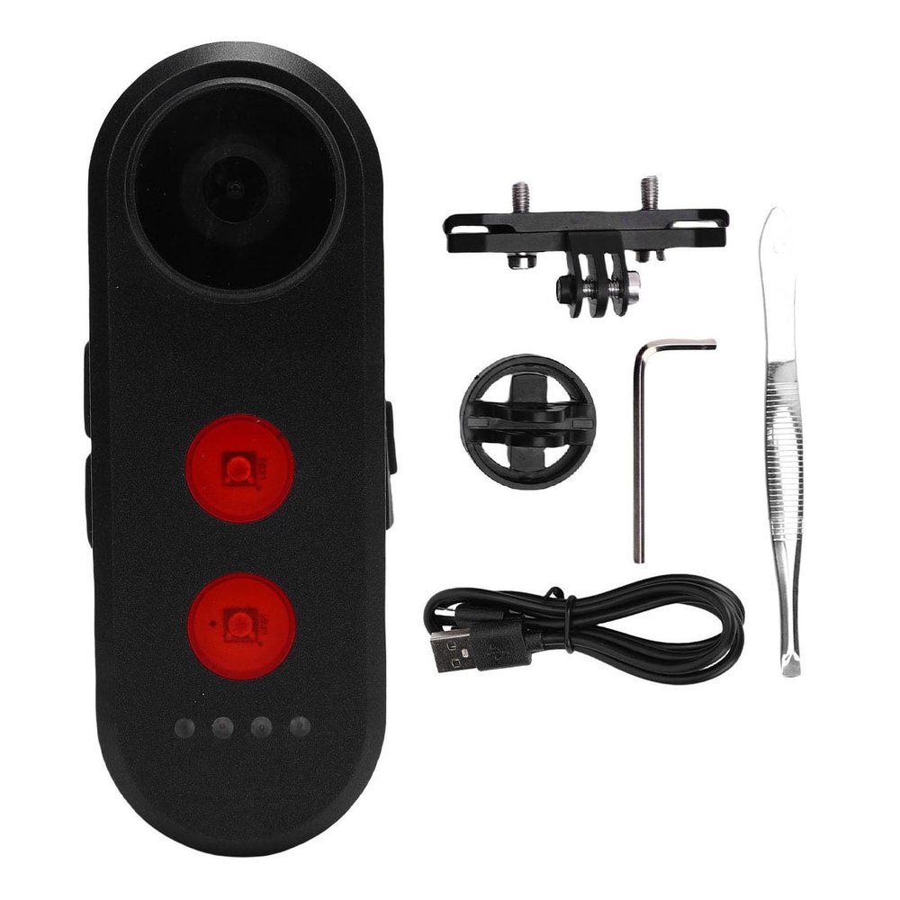 RiToEasysports Bike Camera, Water Proof Rechargeable Bicycle Camera with Tail Light 1080P Rear View Water Proof for Mountain Road Electric Bikes Outdoor (16G)