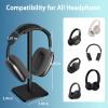 Cewomuc Headphone Stand - Headset Stand with Aluminum Hanger, Headphone Holder for AirPods Max, Sony, Bose, Beats and More (Black) view 3