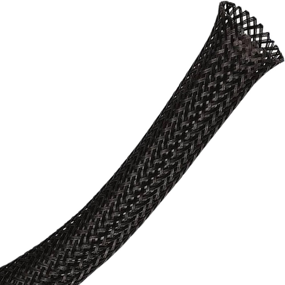 Kable Kontrol Cable Sleeve Expandable Nylon Braided Sleeving - 2 Inch  50 Feet  Automotive Wire Loom, Cable Wrap, Cord Protector from Pets, Cable Management - Black