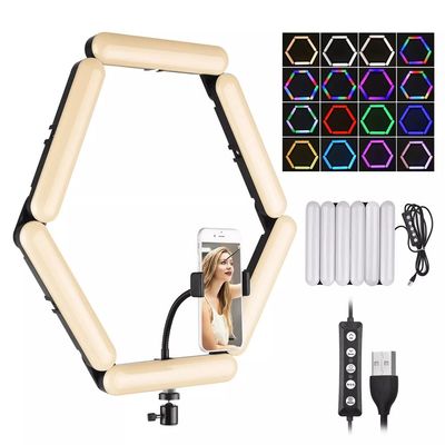 Foldable Splicing 6-Panel LED RGB Video Light 3000K-6500K Dimmable Photography Fill Light Set with Cold Shoe Mount