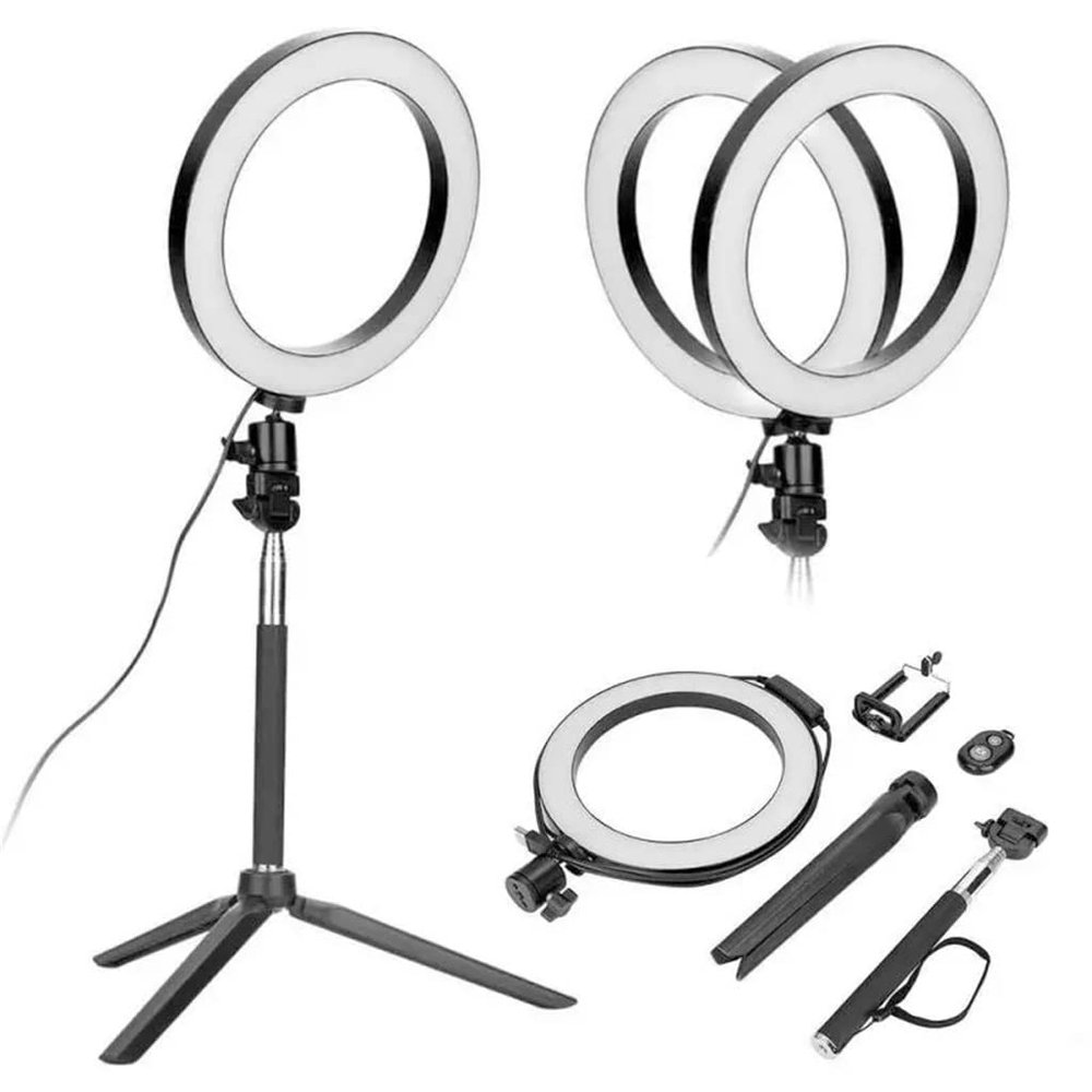 LED Beauty Live Broadcast Fill Light Set 20CM Fill Light Five in (Black)