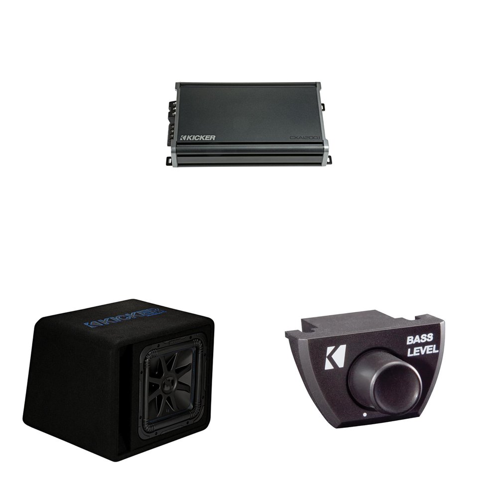 Kicker 44VL7S122 L7S 12" Subwoofer Vented Enclosure with CXA1200.1 Amp & Bass Knob Bundle