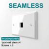4Pack 1Port Keystone Wall Plate Single Gang for RJ45 Keystone Jack and Modular Inserts Ethernet Outlet Network Panels Cat6 Coupler Connector Box Cover, White view 4