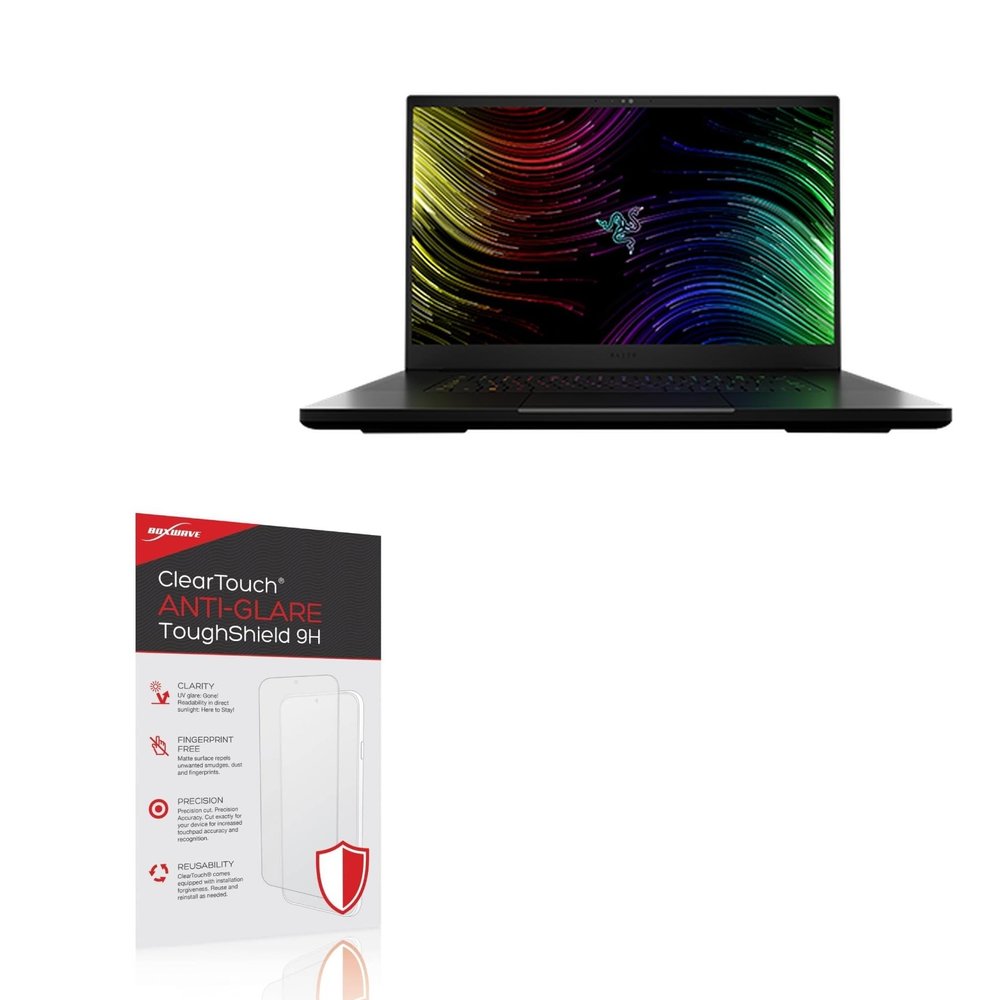 BoxWave Screen Protector Compatible with Razer Blade 17 RTX 3070 Ti (QHD 240Hz) - ClearTouch Anti-Glare ToughShield 9H (2-Pack), Anti-Glare 9H Tough Flexible Film Screen Protector