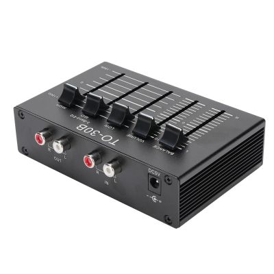 Phono Turntable Preamp, 2 Channel 3 Band Digital Sound Equalizer with High/Mid/Low Tone, Low Noise Stereo Preamplifier, Balanced Volume Control, 5V DC Adapter