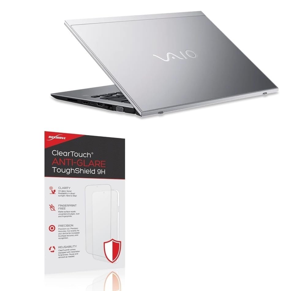 BoxWave Screen Protector Compatible With VAIO SX-14 (VJS145X) - ClearTouch Anti-Glare ToughShield 9H (2-Pack), Anti-Glare 9H Tough Flexible Film Screen Protector