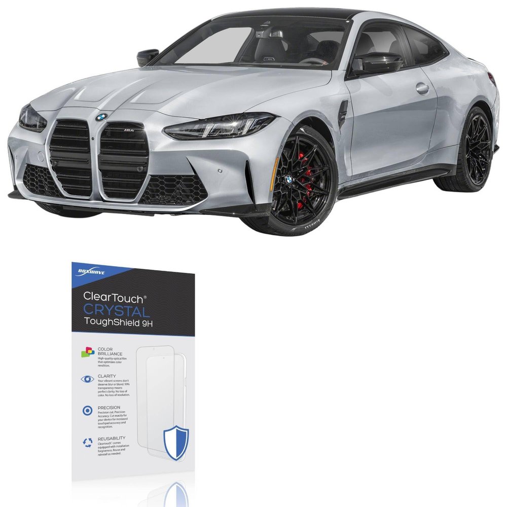 BoxWave Screen Protector Compatible with BMW 2026 M4 Display (14.9 in) - ClearTouch Crystal ToughShield 9H (2-Pack), Clear 9H Tough Flexible Film Screen Protector