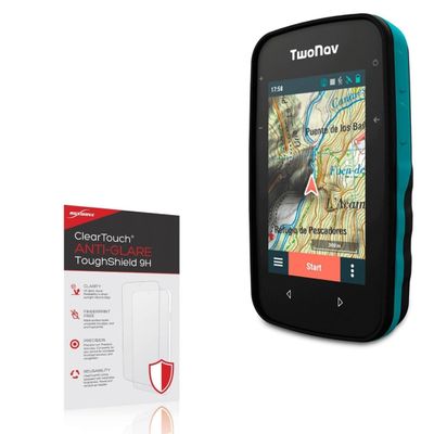 BoxWave Screen Protector Compatible with TwoNav Cross - ClearTouch Anti-Glare ToughShield 9H (2-Pack), Anti-Glare 9H Tough Flexible Film Screen Protector