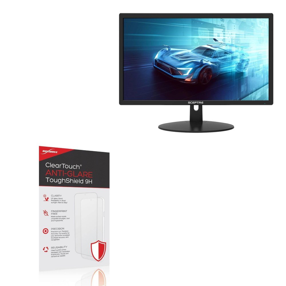 BoxWave Screen Protector Compatible With Sceptre 22" LED Monitor (E225W-FPT) - ClearTouch Anti-Glare ToughShield 9H (2-Pack), Anti-Glare 9H Tough Flexible Film Screen Protector