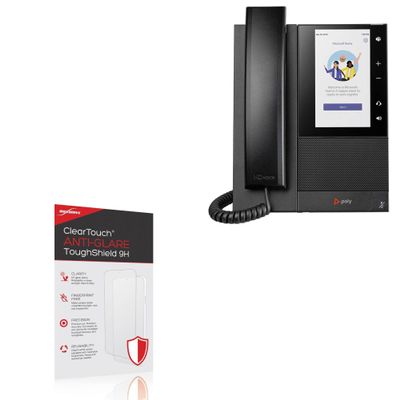BoxWave Screen Protector Compatible with Poly CCX 505 - ClearTouch Anti-Glare ToughShield 9H (2-Pack), Anti-Glare 9H Tough Flexible Film Screen Protector