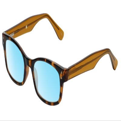 Medspex Corinne McCormack Channing Color Therapy Reading Glasses +1.25 Tortoise Havana Brown Gold Amber/Baby Blue Womens Fluorescent Light Sensitivity Chromotherapy Chakra Healing