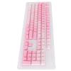 104pcs Custom Keycaps, Pink White PBT Material, Opaque Side Engraving, Oil Coating, Matte Ergonomic Design, Replacement for Most 61/87/104 Mechanical Keyboards view 2