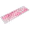 104pcs Custom Keycaps, Pink White PBT Material, Opaque Side Engraving, Oil Coating, Matte Ergonomic Design, Replacement for Most 61/87/104 Mechanical Keyboards view 4