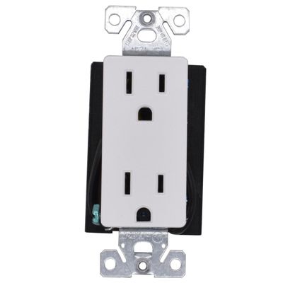 Liberty Monitors LM Decora Receptacle with 4K Streaming Video Camera; Motion-Activation, SD Storage (1080P), Functional Top Outlet, White