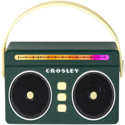 Crosley CR3050A-JU Mini Boombox Retro Portable Bluetooth Speaker with LED Lights, Juniper