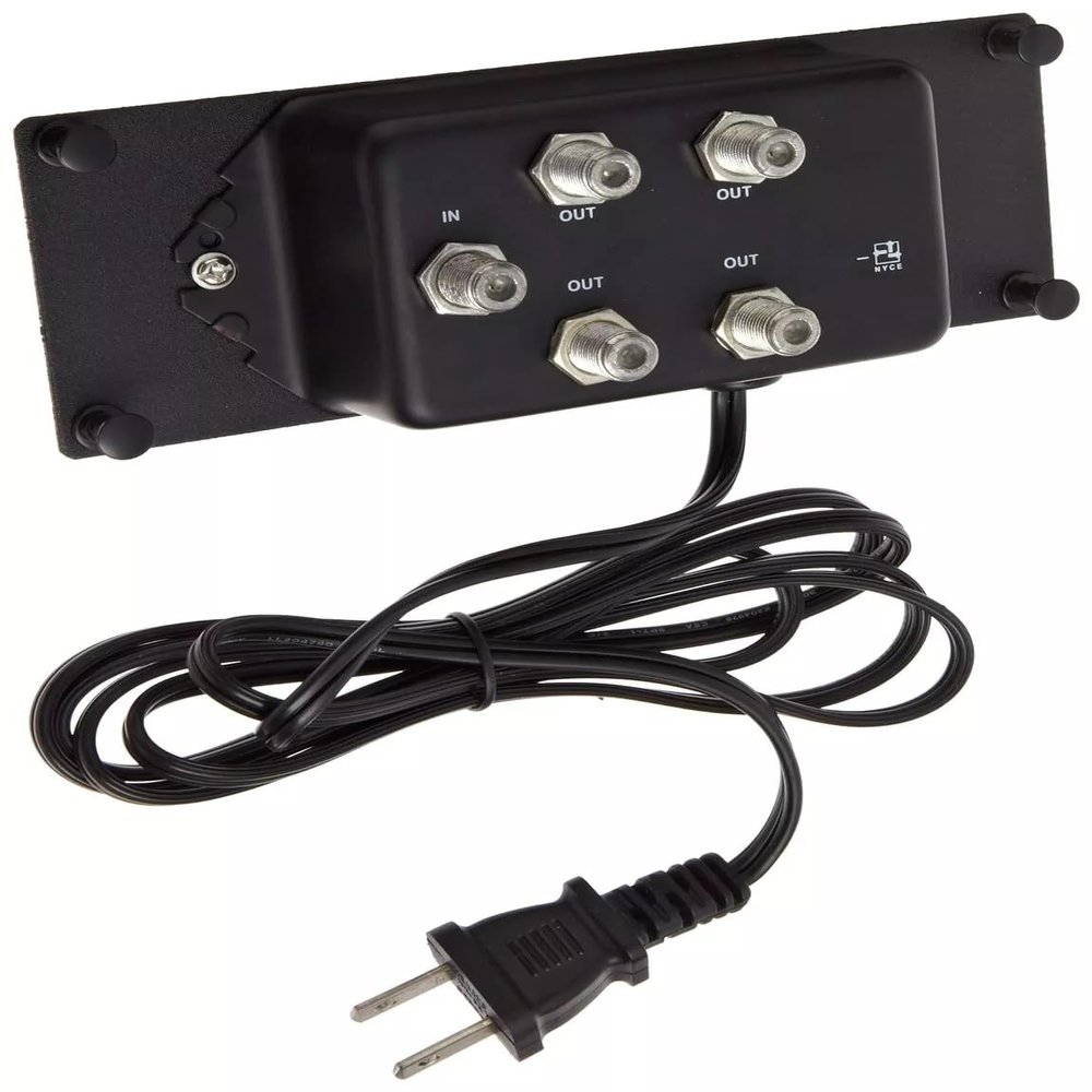 3dB 4X Out - Distribution Amplifier UHF/VHF/FM - Signal Booster (4 Way Splitter)