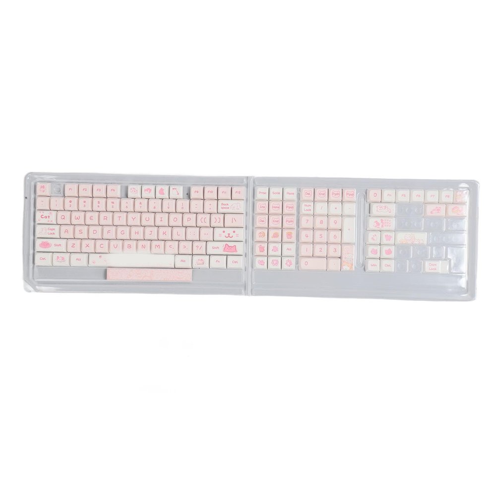 133 Key PBT Mechanical Keyboard Keycaps, Cartoon Dye Sublimation Design, Ergonomic and Wear, for XDA Height, Widely Compatible with 61 108 Keys