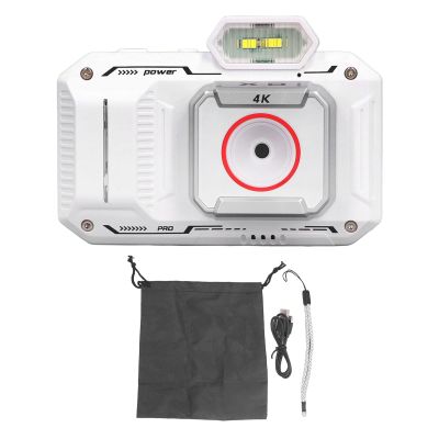 65MP 4K HD Digital Camera with 18X Digital Zoom, 2.88 Inch LCD Screen, Autofocus, Anti Shake for Vlogging, Photography and Recording Life Moments (White)