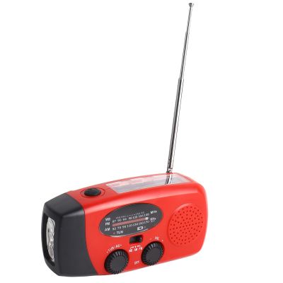 Diyeeni Solar Hand Crank Emergency Radio with NOAA Weather Alert, LED Light, Solar AM FM Radio Phone Charger, Designed 360 Pull Rod Antenna for High Sensitivity