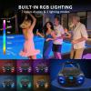 Portable CD Player Boombox with FM Radio, Top Loading CD Stereo Boom Box for Home, Bluetooth, Remote Control, LED Light, Headphone/Mic Jack, Support CD-R/RW/MP3-CD, USB, LCD Display, Black view 3