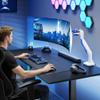 ARES WING Heavy Duty Ultrawide Monitor Arm - Gas Spring Aluminum Monitor Mount with USB for 24"-57" Curved Screens up to 66 lbs with Clamp/Grommet Desk Mount, 75/100/200 Vesa Mount, White view 2