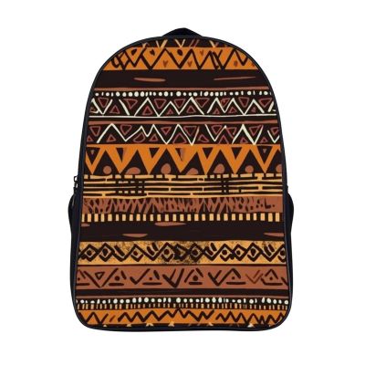 FZMVSQH African Mud Cloth Tribal Black Backpacks for Women 16 Inch Laptop Backpack Casual Daypack Waterproof Travel Rucksack College Bag Lightweight Bookbag for Business Hiking Camping