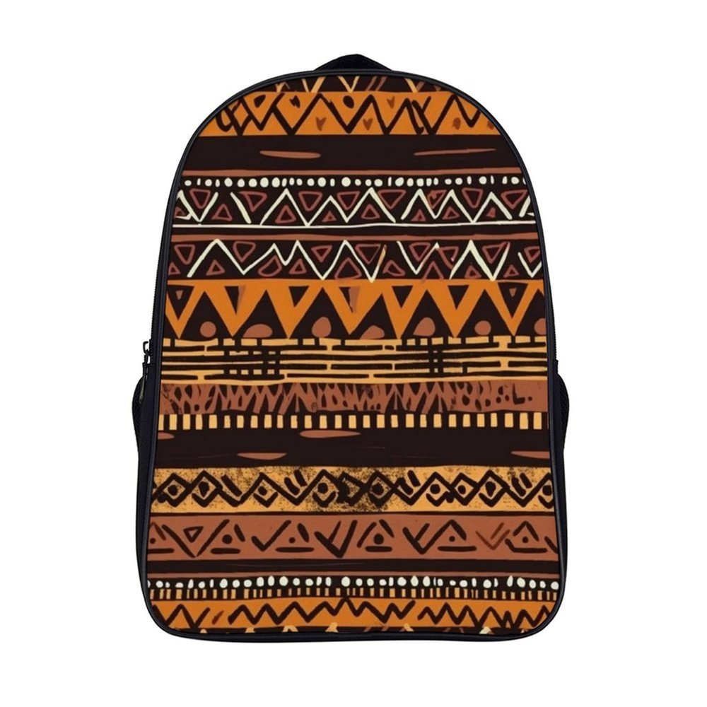 FZMVSQH African Mud Cloth Tribal Black Backpacks for Women 16 Inch Laptop Backpack Casual Daypack Waterproof Travel Rucksack College Bag Lightweight Bookbag for Business Hiking Camping