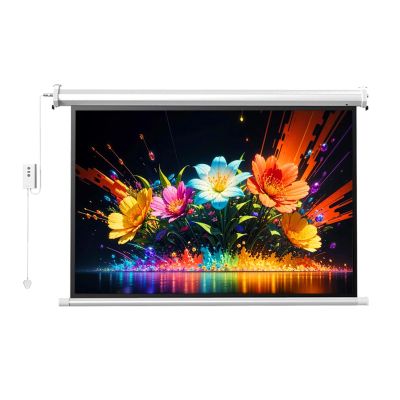 60" 72" 84" Motorized Projector Screen, Indoor Projector Screen with Dual-Side Power Supply for Office Home Theater Movie Video Game(60"(4:3))