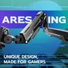 ARES WING Heavy Duty Single Monitor Arm - Gas Spring Aluminum Monitor Mount for 24"-57" Ultrawide Screens up to 66 lbs with Clamp/Grommet Desk Mount, 75/100/200 Vesa Mount, Black view 2