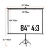 60" 72" 84" Manual Pull Up HD Projector Screen, 4K Mobile Projection Screen and Tripod Stand for Outside Theater Home Backyard Movies(84"(4:3)) view 2