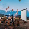 60" 72" 84" Manual Pull Up HD Projector Screen, 4K Mobile Projection Screen and Tripod Stand for Outside Theater Home Backyard Movies(84"(4:3)) view 3