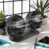 25.8x9.5x16.7CM Car Fan Vehicle Cooling Fan USB Adjustable duals Head USB Car Desk Fans Three Wind Power For Car Truck Van SUV RV Boat Sedan Cruise Home offices view 3
