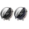 2 Pack Hard Case for Amazfit Balance 2, Hard PC Protective Case Shockproof Anti-Scratch Bumper Cover with Tempered Glass (Black/Dark Blue) view 1