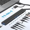 11 in 1 USB C Hub USB Hub 3.0 with SD Card Reader, VIENON USB Extender with Memory SD/Micro SD Card Reader, for Laptop, PC, MacBook, iPad Pro, iMac-Aluminum view 2