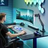ARES WING Heavy Duty Ultrawide Monitor Arm - Gas Spring Aluminum Monitor Mount with USB for 24"-57" Curved Screens up to 66 lbs with Clamp/Grommet Desk Mount, 75/100/200 Vesa Mount, Black view 2