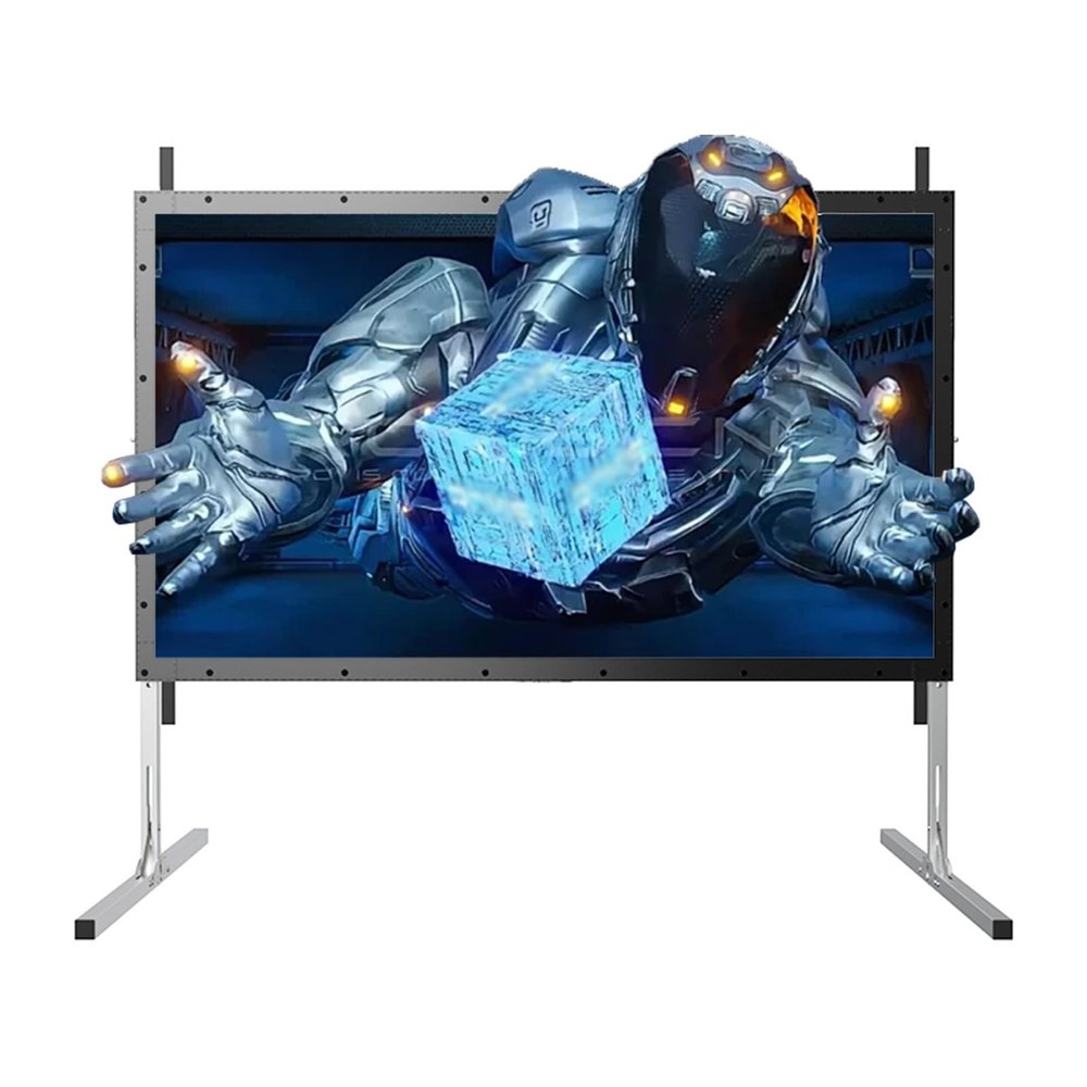 100" 120" Foldable Portable Projector Movies Screens, Outdoor Projector Screen with Stand for Backyard Home Theater Camping Party(100"(16:9))