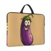 Cartoon Eggplant Print Laptop Carrying Case, Laptop Sleeve Case, Computer Bag, Traveling Computer Cover For 14 Inch view 2