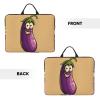 Cartoon Eggplant Print Laptop Carrying Case, Laptop Sleeve Case, Computer Bag, Traveling Computer Cover For 14 Inch view 3