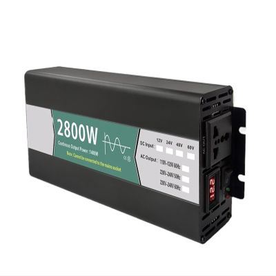 PYPYP Car Inverter, Pure Sine Wave Inverter 12V 24V 48V 60V DC to AC 800W 1600W 2800W Converter Portable Vehicle Frequency Converter for RV, Truck(2800W,24V_120 60HZ)