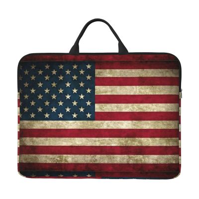 American Flag Print Laptop Carrying Case, Laptop Sleeve Case, Computer Bag, Traveling Computer Cover For 14 Inch