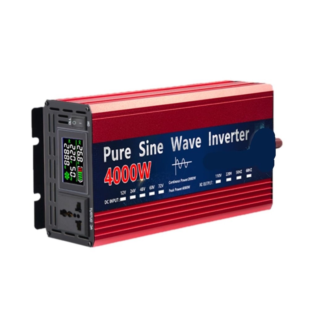 Car Inverter, Pure Sine Wave Inverter DC to AC 3000W DC to AC Portable Power Voltage Converter Car Solar Inverter for RV, Truck