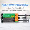Car Inverter, Solar Grid Tie Micro Inverter 120W 150W 180W MPPT Solar PV Grid Tie Micro Inverter GMI Series DC Input 10.8V To 30V AC Output 80V To 280V 50Hz 60Hz Inverters for RV, Truck(GMI150L,10.8V- view 2