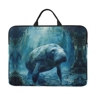 Manatee Animals Print Laptop Carrying Case, Laptop Sleeve Case, Computer Bag, Traveling Computer Cover For 14 Inch