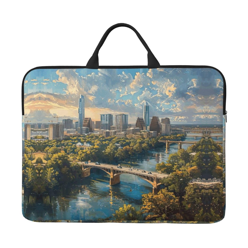 Austin Texas Print Laptop Carrying Case, Laptop Sleeve Case, Computer Bag, Traveling Computer Cover For 14 Inch