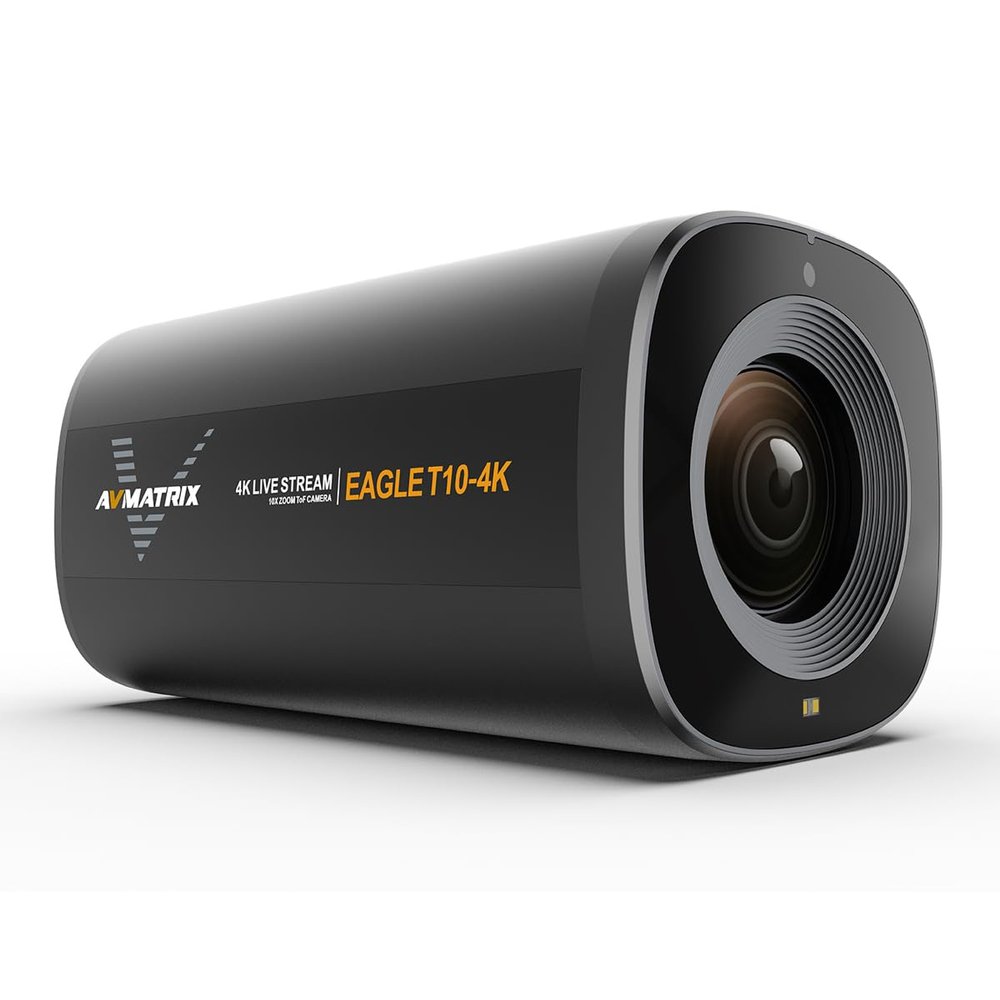 AVMATRIX EagleT10-4K Autofocus 4K 10x Zoom Livestream PTZ Camera Webcam with Dual 4K HDMI & USB Outputs/RS485 Serial & Audio Input 1/2.8" Sensor for Desktop Computer Laptop Meeting Video Calls,etc