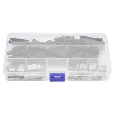 20Set USB Connector with Type A Male and Type - A 2.0 Female Plug Socket Ideal for Making Own USB Cables with Black Plastic Shell