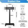 QICBYING Mobile TV Cart On Wheels - Portable Floor TV Stand Holds, for 32-75 Inch LED Flat Screen, Height Adjustable Mobile TV Cart, Horizontal and Vertical Screen Fixed, Up to 80kg(32-55in tv) view 2