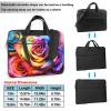 13 Inch Laptop Shoulder Bag For Men Women,Waterproof Briefcase Messenger Bag Watercolor Rainbow Rose Laptop Sleeve Bag W/Strap Handle view 2